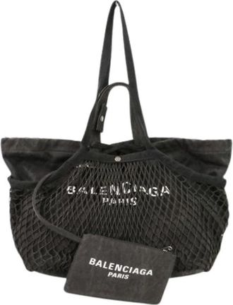 Balenciaga Pre-owned 24/7 Mesh Washed Tote Bag - Dames - Vintage Shopper - Zwart - ONE Size - Vintage