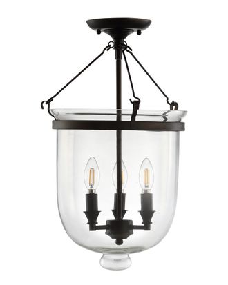 Jonathan Y Designs Jonathan Y Charlotte 14.5In Metal Glass Led Semi-Flush Mount