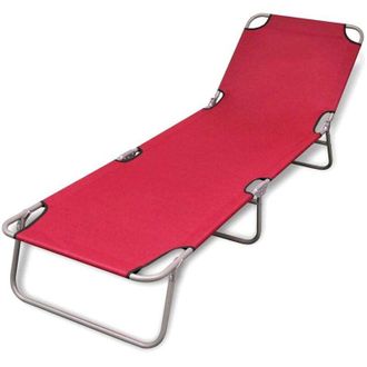 vidaXL Vidaxl - Lettino Prendisole Pieghevole Acciaio Verniciato Polvere Rosso