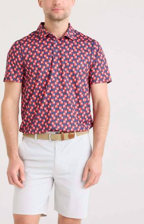 Saxx Droptemp Printed All Day Cooling Polo In Multi