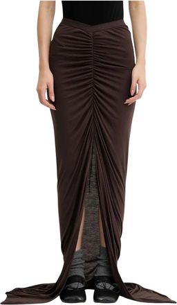Rick Owens Poppy Maxi Rok - Dames - Maxi Rokken - Bruin - S - Rokken