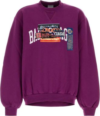 Balenciaga Purple Crew Neck Sweatshirt