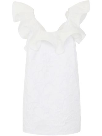 Elisabetta Franchi floral jacquard dress - White