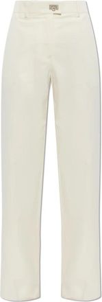 Ferragamo Crisp Crease Broeken - Dames - Wijde Broeken - Wit - XS - Katoen - Broeken