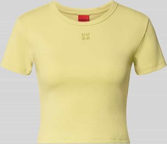 HUGO BOSS Slim Fit T-Shirt aus Baumwoll-Mix Modell DELANOR in GELB, Gr&ouml;&szlig;e XL