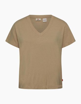 Levi's Womens Boxy Vneck Tee - Cream - Size: 14