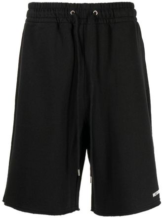 We11done logo-print shorts - Black