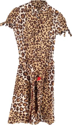Moschino Moschino Cheap and Chic Leopard Knee-Length Dress in Brown Cotton