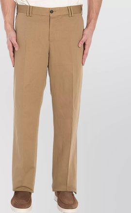 Pantaloni Torino straight leg trousers in cotton and linen