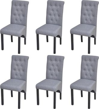 vidaXL Vidaxl - Sillas De Comedor 6 Unidades De Tela Gris Claro