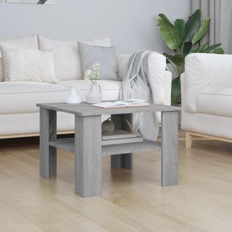 vidaXL Mesa De Centro De Madera Contrachapada Gris Sonoma 60x60x42 Cm Vidaxl