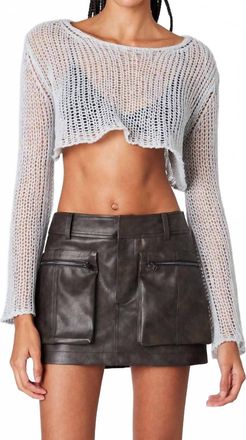 Cotton Candy L.A. Mid Rise Faux Leather Cargo Skirt In Espresso