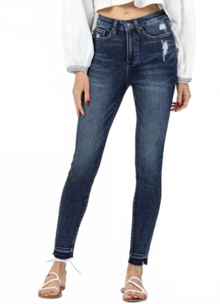 Judy Blue Auburn High Rise Tummy Control Skinny Jeans In Dark Wash