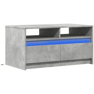 vidaXL Mesa De Centro Con Luces Led Madera De Ingenier&iacute;a Gris Hormig&oacute;n Vidaxl
