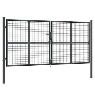 Berkfield Home Mesh Garden Gate Anthracite 300x175 cm Galvanised Steel in Grey