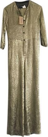 Vanessa Seward Black & gold lurex jumpsuit Size XS