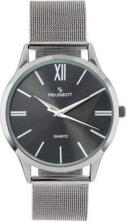 Peugeot Minimalist Clean Dial Steel Mesh Bracelet Watch - 40MM in Grey at Nordstrom