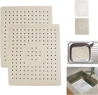 OEM Alfombrilla Para Fregadero (2 Unidades), 31 X 26 Cm, Goma, Alfombrilla Para Lavabo, Protector Contra Salpicaduras, Alfombrilla De Drenaje