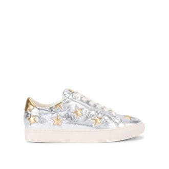 Kurt Geiger Womens Lane Star Sneakers - Silver Leather - Size UK 5