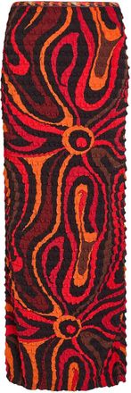 Pucci Printed Seersucker Midi Skirt - Orange - 42 (UK10 / S)