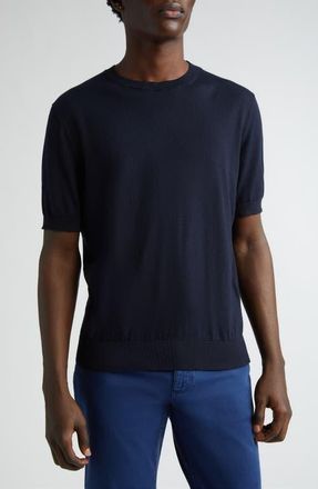 Ermenegildo Zegna Premium Cotton T-Shirt in Navy at Nordstrom, Size 42 Us
