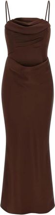 Rotate Rotate Birger Christensen, Kleedjes, Dames, Bruin, XS, Polyester, Corsage Lange Jurk