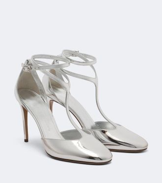 Ferragamo Tildea metallic leather slingback pumps