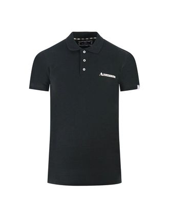Aquascutum Mens Aquascutum Boxed Logo Black Polo Shirt - Size: 36