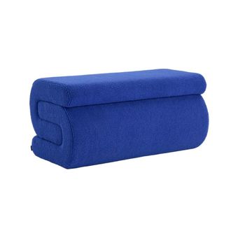 Sweeek Banco de dise&ntilde;o con revestimiento borreguito, 1-2 plazas, azul