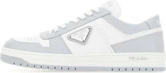 Prada (WMNS) PRADA Downtown Leather Sneakers White Grey 1E792M-3LKG-F0A4C-F-030