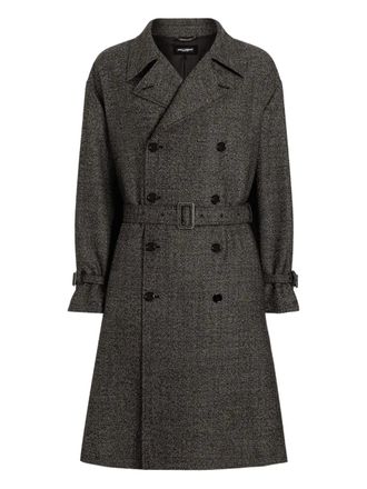 Dolce & Gabbana belted coat - men - Silk/Virgin Wool/Cotton - 48 - Grey