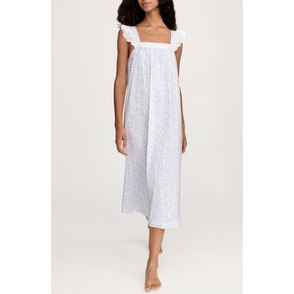 Petite Plume Clara Fleur Blanche Nightgown in White at Nordstrom, Size X-Large