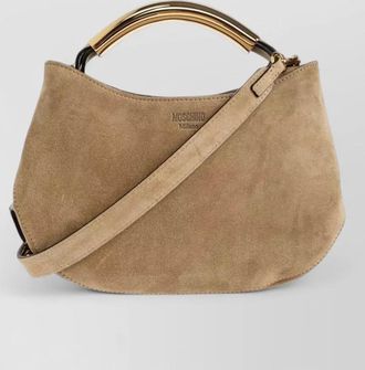 Moschino suede clutch bag