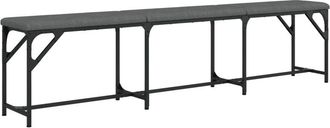 vidaXL Vidaxl - Banco De Comedor Acero Y Tela Gris Oscuro 186x32x45 Cm