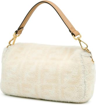 Fendi Hobo Bags - 2012-2024 Small Zucca Shearling Baguette Satchel - Gr. unisize - in Braun - für Damen