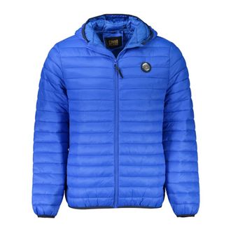 Cavalli Winter Jackets, male, Blue, Size: XL Long Sleeved Jacket with Hood