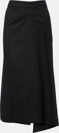 Victoria Beckham Draped virgin wool midi skirt
