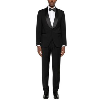 Manuel Ritz Single Breasted Suits, male, Black, Size: 2XL Smoking Jacket