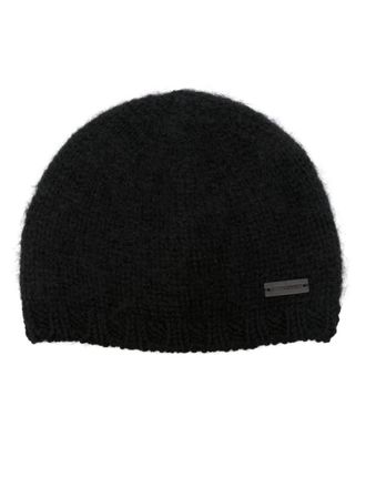 Saint Laurent Geborstelde muts - Zwart