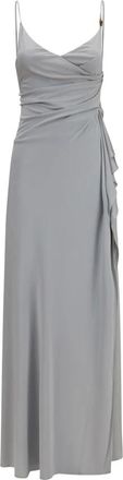 Versace Viscose Jersey Gown - Dames - Jurken - Grijs - Maat: S Viscose