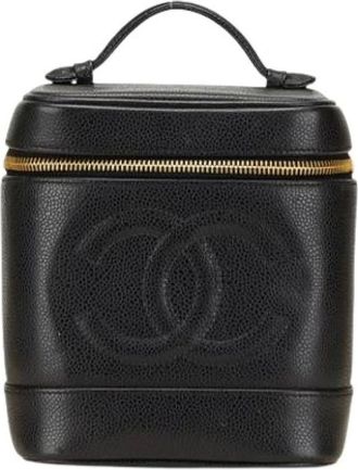 Chanel Pre-owned Handbags, female, Black, Size: ONE SIZE Pre-owned Leather Handbag