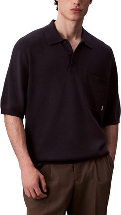 Calvin Klein Snowy Tech Knit Polo Sweater