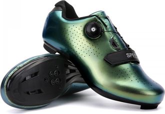 Generic Mens/Womens Cycling Shoes Breathable Professional Road Bikes Shoes Sneakers Unisex Anti-Slip Cycling Trainers Shoe with Rotating Shoelace Indoor/Outdo