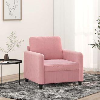 vidaXL Sill&oacute;n De Terciopelo Rosa 60 Cm Vidaxl