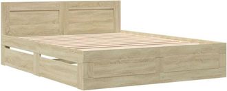 vidaXL Vidaxl - Cama Con Cabecero Madera De Ingenier&iacute;a Roble Sonoma 160x200 Cm