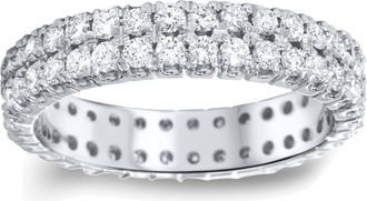Pompeii3 2ct Double Row Diamond Eternity Ring 14K White Gold
