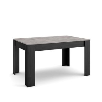 Skraut Home Skraut Home - Mesa Comedor, Mesa Fija Cocina Y Sal&oacute;n, 140x90x76 Cm, Para 6 Comensales, Muebles Comedor, Estilo Moderno, Gris Cemento Y Negro