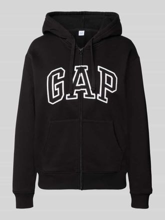 GAP Sweatjacke mit Kapuze und K&auml;nguru-Tasche Modell HERITAGE in Black, Gr&ouml;&szlig;e XL