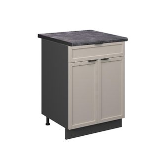 Vicco Mueble Bajo De Cocina Fame-line, Grisbeige, 60 Cm Con Caj&oacute;n, Et Antracita, Vicco