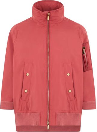 Moorer Lichte Technische Jas met Rits - Dames - Zomerjassen - Rood - XS - Polyester - Jassen
